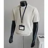 Camiseta de Punto de Manga Corta para Hombre, Textura de Canalé, Frescura de Verano, Casual Transpirable de Cuello Alto, Venta al por Mayor de Fábrica para Dropshipping Transfronterizo
