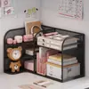 Estante de escritorio de esquina, estantería de mesa, estante de almacenamiento simple, escritorio para estudiantes, librero simple, estante de almacenamiento para dormitorio