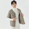 Atacado novo de fábrica inverno masculino manga curta forrado com fleece quente para casa acolchoado de algodão casaco masculino acolchoado de algodão top 2455