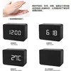 Reloj electrónico LED minimalista transfronterizo multifuncional de escritorio de madera despertador estudiante niños perezosos control por voz reloj de mesa