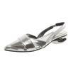Sandalias plateadas de punta cerrada para mujer, estilo hada, cómodas, de tacón bajo, charol versátil, nuevo estilo primavera 2026