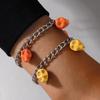 Europeo y Americano Transfronterizo Festivo Nuevos Productos Halloween Tobillera de Calabaza con Goteo de Aceite Cadena de Cara de Fantasma de Gato Pulsera de Perlas Venta al por Mayor