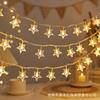 Luces de Estrella Led Luces de Cadena Pequeñas de Colores Alimentadas por Energía Solar Luces de Atmósfera para Acampar al Aire Libre Decoración de Puesto de Festival de Navidad Luces de Cadena