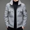 Jaqueta de Penas de Pato Branco de Inverno Manzbo Casual com Gola de Lã para Jovens e de Meia-idade Acolchoada Cor Sólida para Homens