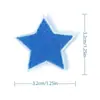 Pegatinas de tela con forma de estrella de cinco puntas en color, venta al por mayor, accesorios para ropa, zapatos y sombreros, parches bordados, pegatinas de tela, sellos de bordado por computadora.