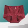 Cueca boxer feminina Three Rabbit sexy de cintura alta em malha transparente para contrair a barriga e levantar o quadril com forro de algodão mulheres