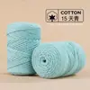 Fio de Algodão Oco de Fio Redondo de 2mm para Tricô DIY Chapéu Fio de Espessura Média Crochê Almofada Boneca Material Algodão Oco 2mm
