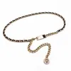 Cinto de Corrente Europeu e Americano Moda Feminina Versátil Decoração de Cinto de Metal com Saia Corrente de Cintura Fina Acessórios de Corrente ins Tendência
