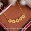 Loja de Ouro Mesmo Estilo Banhado a Ouro Gelo Triturado Trevo de Quatro Folhas Cabacinha Colar para Mulheres, Versátil e Elegante, Borboleta em Forma de Coração Corrente de Clavícula Joia