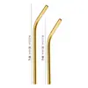 Pajilla de acero inoxidable 304 al por mayor 12/16cm pajilla para té de leche cóctel pajilla recta curva para bebida de jugo casera
