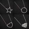 Collar de amor con colgante de corazón de acero inoxidable, colgante de estrella hueca de cinco puntas, cadena de joyería de acero inoxidable al por mayor