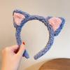 Diadema de felpa con orejas de gato estilo coreano, para otoño e invierno, ideal para disfraces de celebridades de Internet, pinza para el cabello