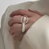 Anel de Laço Rosa Doce com Diamante para Mulheres Usarem Elegante e Fashionável Anel Aberto de Prata S925 Anel para Dedo Indicador