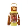 Botella de agua aislada de acero inoxidable 316 para niños, unisex, diseño elegante, vaso con popote de doble uso, gran capacidad, portátil