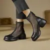 Sandalias de Malla Transparente con Punta Abierta de Moda para Mujer 2026 Nuevas Botas de Malla con Suela Gruesa Sandalias Romanas Sandalias Finas de Verano Martin