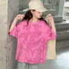 Traje de Verano para Niñas Tie-Dye de Manga Corta 2025 Nuevo Conjunto de Dos Piezas de Camiseta y Jeans Fresco y Transpirable para Niños Grandes