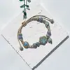 Pulsera de Cerámica Jingdezhen Nueva Pulsera de Cerámica China Joyería Estudiante Estilo Tíbet Cuerda Trenzada a Mano Puesto Regalo para Estudiante