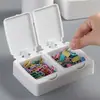 Caja de almacenamiento para bastoncillos de algodón, compartimento de almacenamiento de escritorio con tapa emergente, caja de almacenamiento de escritorio tipo cajón de presión para estudiantes, caja organizadora de artículos pequeños