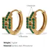Novos Brincos Redondos com Strass Micro-Incustado, Brincos, Formas Geométricas, Brincos Banhados a Ouro 18K em Aço Inoxidável, Joias para Orelhas