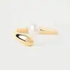 Artículo de moda más vendido transfronterizo europeo y americano Anillo abierto de plata de ley S925 versátil personalizado con perla de concha redonda, simple, de alta gama, de lujo ligero