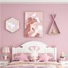 Pintura Decorativa Moderna Simple para Habitación Infantil Pintura Colgante de Cabecera para Dormitorio Murales de Fondo para Habitación de Niños y Niñas con Animales de Dibujos Animados