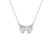 Colar Original em Prata Esterlina s925 Feminino Design de Torno CNC Corrente Elegante de Laço Pingente Moda Versátil Colar de Alta Qualidade
