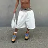 Shorts Americano Retro de Cintura Dupla Transfronteiriço para Homens, Moda Solta High Street Marca Tendência Europeia e Americana Calças Curtas Casuais de Moletom para Exportação