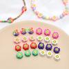 Flor de Color Sonriente Color de Contraste Infantil Cerámica Suave con Cuentas Material diy Joyería Hecha a Mano Aretes Collar Pulsera Accesorios