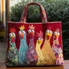 2026 Nueva Serie Transfronteriza de Pollo Estampado Digital Bolso Tote Acolchado de Hombro de Moda