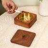 Cenicero de madera maciza con marco de madera y revestimiento de metal, antimoscas, para hotel y hogar, venta al por mayor.