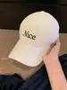 Gorra de Béisbol con Visera Bordada de Letras Estilo Coreano 2026 para Mujer, Circunferencia de Cabeza Grande de Primavera, Gorra de Ala Ancha Simple y a la Moda