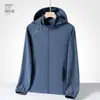 Moda Casual para Hombre Ropa Larga de Protección Solar Tejido de Seda de Hielo Transpirable Ropa para la Piel Ropa con Protección Solar Anti-UV Chaqueta para Hombre Dropshipping