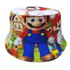 Chapéu de Pescador Estampado Super Mario Transfronteiriço Anime Desenho Animado Irmãos Mario Chapéu de Bacia Chapéu de Sol Infantil
