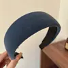 Faixa de Cabeça Vintage Simples de Veludo com Aba Larga para Mulheres, Nova Faixa de Cabelo Versátil de Coroa Alta, Faixa de Cabeça Elegante para Lavar o Rosto