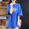 Camisetas de manga corta de marca para comercio exterior transfronterizo, elegantes y versátiles, corte holgado, adelgazantes, tops casuales de verano
