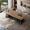 Mesa de Té y Juego de Sillas con Acabado de Madera de Nogal y Encimera de Roca para el Hogar, Mesa de Té Estilo Chino Nuevo, Mesa de Café para Oficina, Sensación de Lujo Ligero de Gama Alta, Encimera Grande