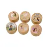 Caja de Dientes de Bebé en Stock, Caja Redonda de Madera de Haya para Guardar Dientes, Caja de Almacenamiento para Cordón Umbilical y Cabello de Bebé, Caja de Recuerdos de Dientes de Bebé para Niños