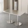 Mesa de jantar de aço inoxidável, balcão de lanches, cafeteria, loja de milk tea, conjunto de mesa e cadeira para restaurante fast-food, mesa de aço inoxidável para restaurante, mesa de jantar comercial
