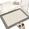 Tapete de Chão de Cozinha Geométrico de Cor Sólida Absorvente de Água, Capacho, Tapete de Chão Antiderrapante para Banheiro, Tapete de Chão Absorvente de Água para Entrada de Banheiro, Dropshipping