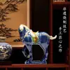 Juego de Seis Caballos de Cerámica Sancai Tang de Luoyang, Hazte Rico Inmediatamente, Artesanías de Estilo Chino Nuevo, Regalos, Adornos de Lujo para Sala de Estar