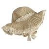 Sombrero estilo coreano para mujer verano ala grande delgado transpirable encaje calado protección solar cubierta cara completa sombrero de paja combina con todo Moda