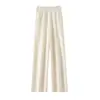 Pantalones de Cachemir Bai Cai Rong para Mujer Otoño Invierno Nuevos Pantalones de Pierna Ancha Color Sólido Pantalones Largos Adelgazantes Favorecedores Caída Suaves y Lisos Amigables con la Piel