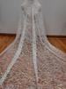 Renda Malha Clássico Prateado Contas Paetês Estilo Galho Vestido de Casamento Feminino Véu Vestido DIY Acessórios de Roupas de Renda