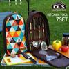 Juego de Utensilios de Cocina para Exterior Cls Estilo Camping Cocina Portátil Juego de 8 Piezas Picnic Autodirigido Picnic Barbacoa Utensilios de Cocina de Acero Inoxidable