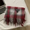 Bufanda Cuadros Vintage para Mujer, Otoño/Invierno 2025 Nueva Engrosada Cálida Estilo Coreano Moda Versátil Imitación Cachemir Gama Alta