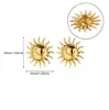 Pendientes Europeos y Americanos Nuevos de Cruzamiento Simple Creativos de Personalidad Modernos Girasol Acero Inoxidable Pendientes de Temperamento Exagerado Venta al Por Mayor