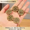 Moneda Estilo Antiguo con Encaje Ampliado y Engrosado, Moneda de Cobre de Cinco Emperadores de 3.1cm con Colgante de Cuerda de Cáñamo, Moneda de Cobre de Cinco Emperadores