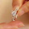 Especial transfronteiriço para o novo suporte de anel incrustado com enrolamento de folhas de seis garras em prata esterlina, anel feminino de diamante moissanite de 1 quilate