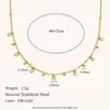 Cadena de Colección Transfronteriza Europea y Americana Cadena de Clip Geométrica Cadena de Cuentas Collar de Flores Acero Inoxidable Chapado en Oro de 18K Colgante de Lujo Ligero Francés