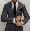 Comércio exterior transfronteiriço personalizado de linha única de dois botões Jaqueta xadrez masculina casual Slim-fit Suit Jacket masculina